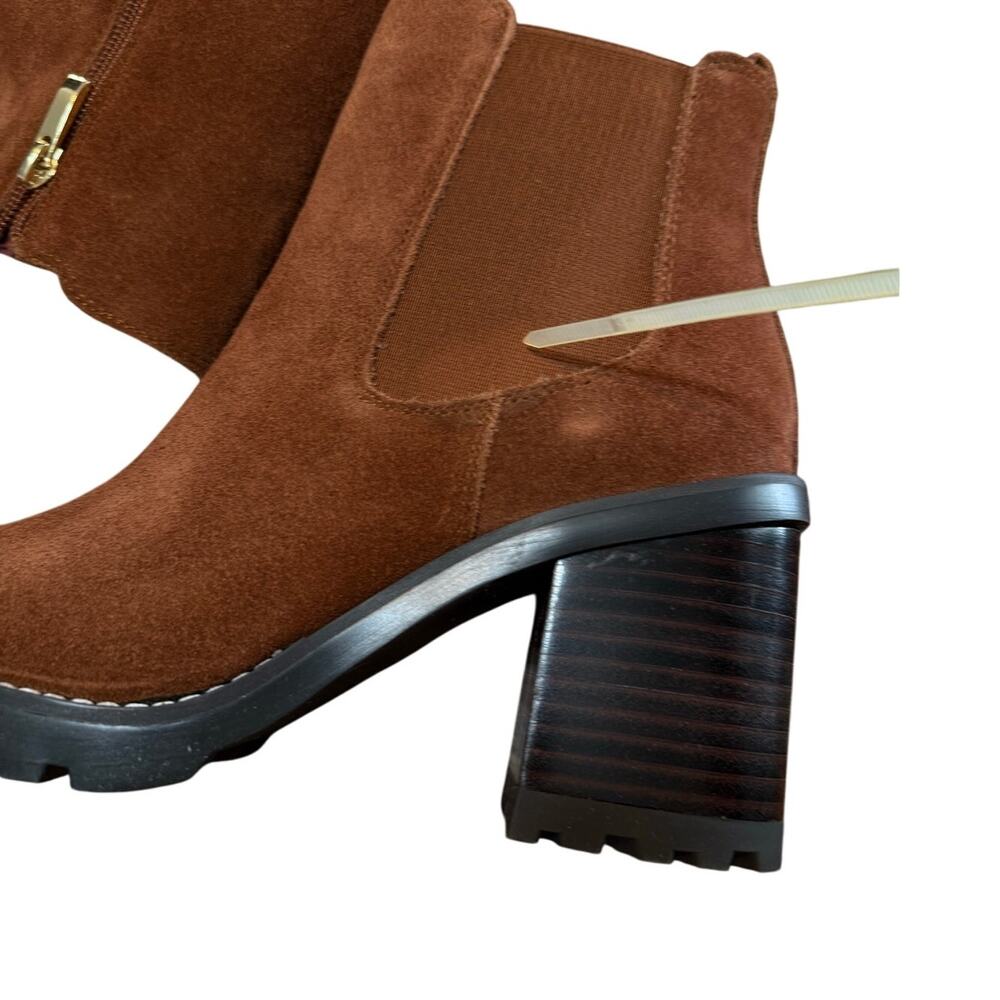 Franco Sarto Trent Women’s Ankle Boots Russet Brown Suede Leather Sz 7.5 WNWB - Picture 9 of 16